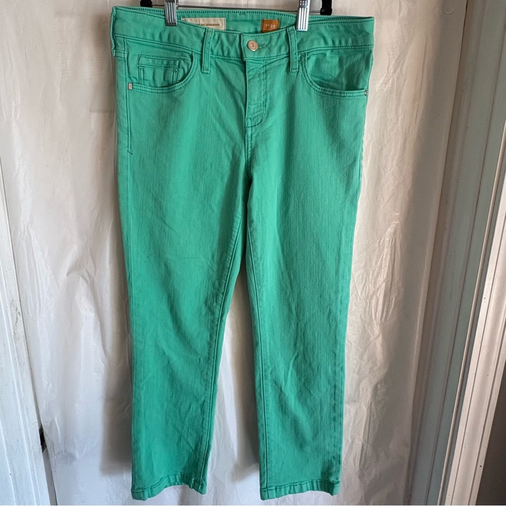 Pilcro and the Letterpress Anthropologie Jeans Sz 29 Womens Green Fit Stet Ankle